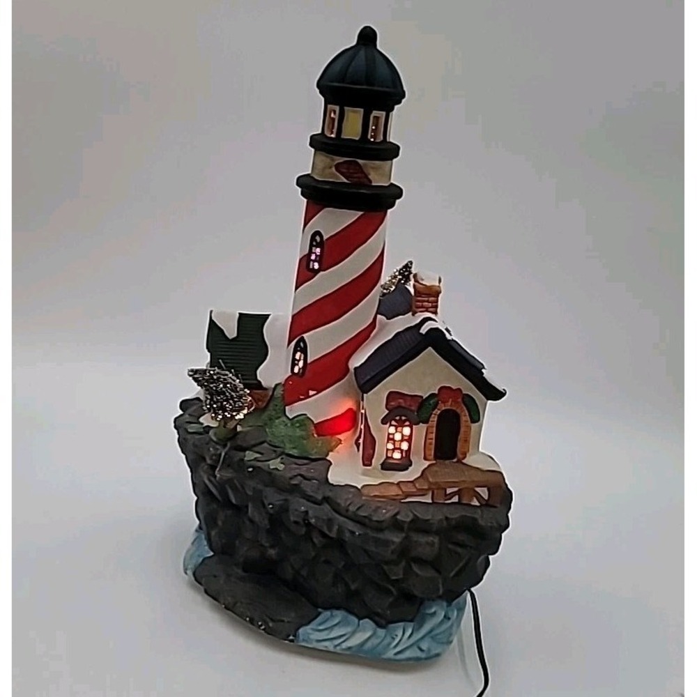 Bradford 14" Fiberoptic Christmas Winter Lighthouse TESTED WORKS!